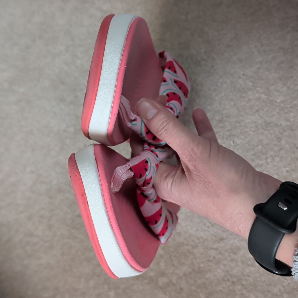 Cloudsteppers by Clarks Pink Watermelon Print Flip Flop Sandals - Picture 6 of 7